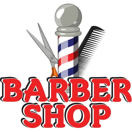 Signmission BARBER SHOP Concession Decal sign cart trailer stand sticker equipment, D-DC-48-Barber Shop D-DC-48-Barber Shop